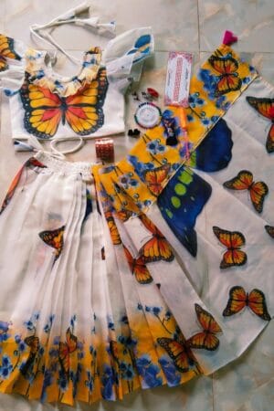 ডিজিটাল প্রিন্ট এর চান্দেরি সিল্ক শাড়ি