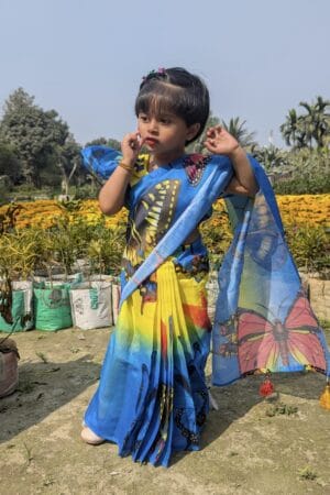 ডিজিটাল প্রিন্ট এর চান্দেরি সিল্ক শাড়ি